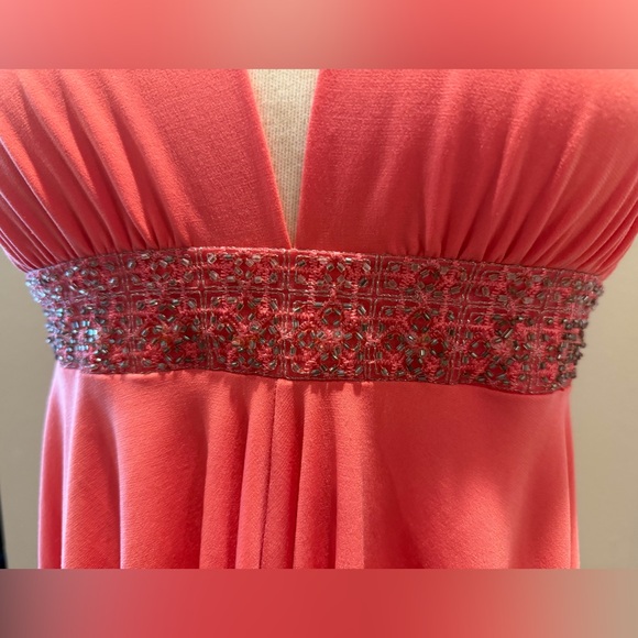 Arden B Coral Backless Halter Dress - Picture 3 of 4